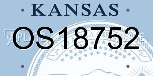 OS18752 Kansas License Plate