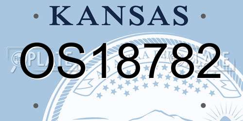 OS18782 Kansas License Plate