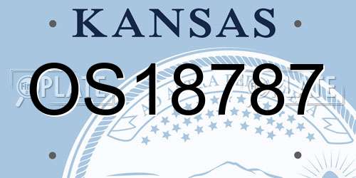 OS18787 Kansas License Plate