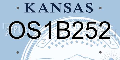 OS1B252 Kansas License Plate