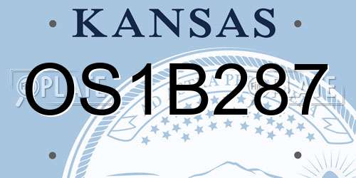OS1B287 Kansas License Plate