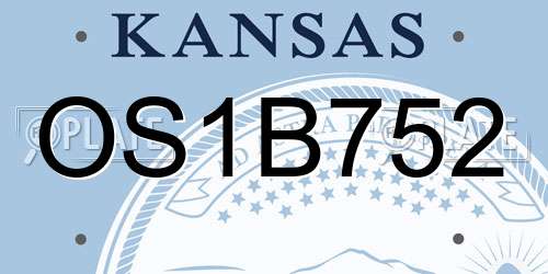 OS1B752 Kansas License Plate