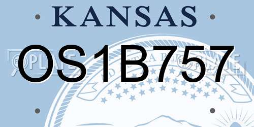 OS1B757 Kansas License Plate