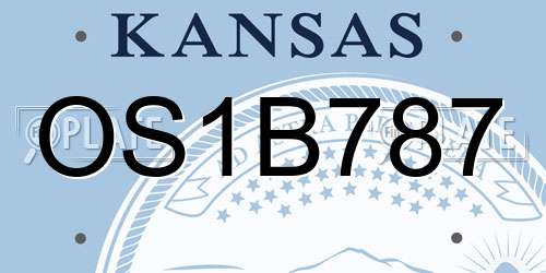 OS1B787 Kansas License Plate
