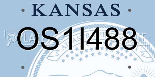 OS1I488 Kansas License Plate