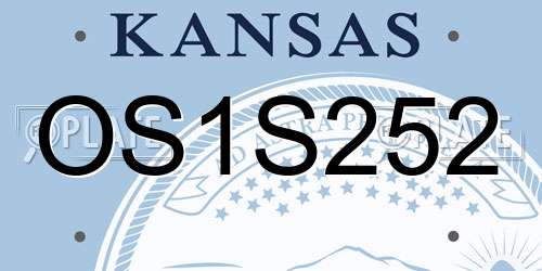OS1S252 Kansas License Plate