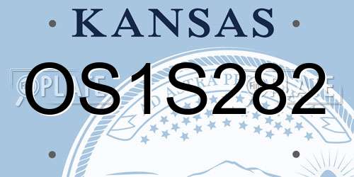 OS1S282 Kansas License Plate