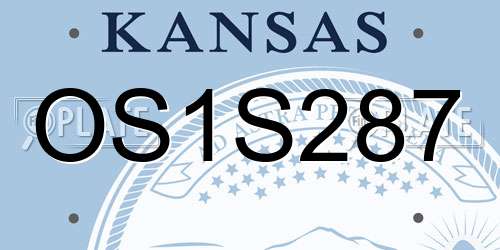 OS1S287 Kansas License Plate