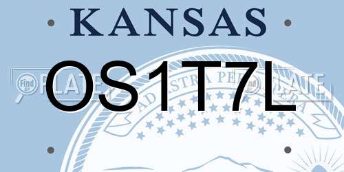 OS1T7L Kansas License Plate
