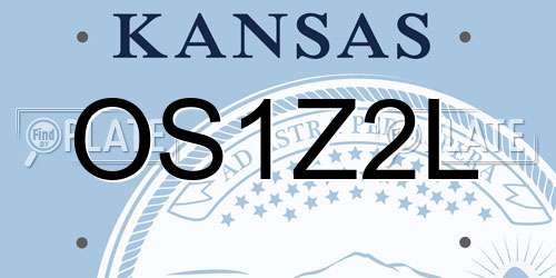 OS1Z2L Kansas License Plate