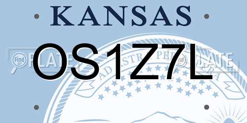 OS1Z7L Kansas License Plate