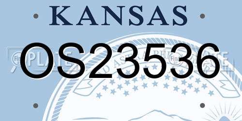 OS23536 Kansas License Plate