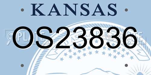 OS23836 Kansas License Plate
