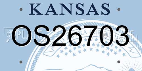 OS26703 Kansas License Plate