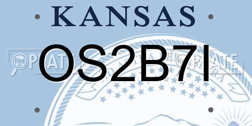 OS2B7I Kansas License Plate