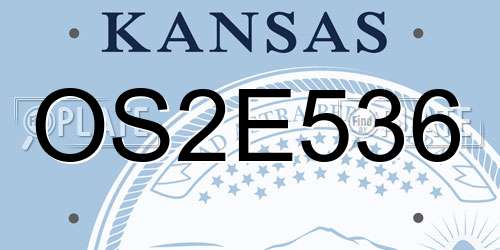 OS2E536 Kansas License Plate