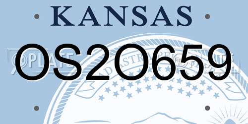 OS2O659 Kansas License Plate