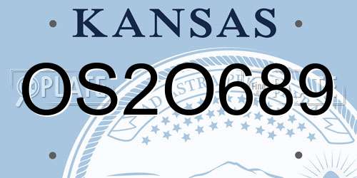 OS2O689 Kansas License Plate