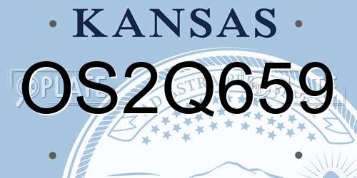 OS2Q659 Kansas License Plate