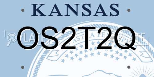 OS2T2Q Kansas License Plate