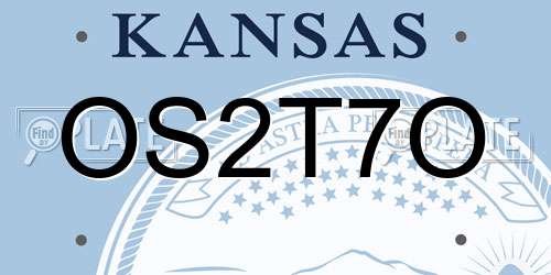 OS2T7O Kansas License Plate