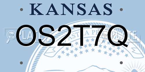 OS2T7Q Kansas License Plate