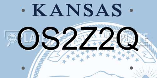 OS2Z2Q Kansas License Plate