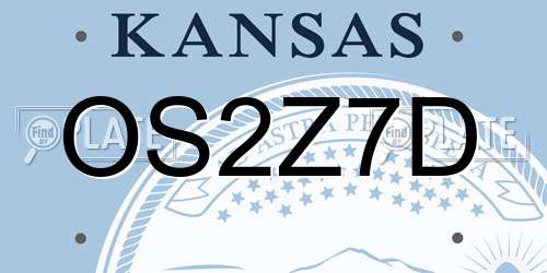 OS2Z7D Kansas License Plate