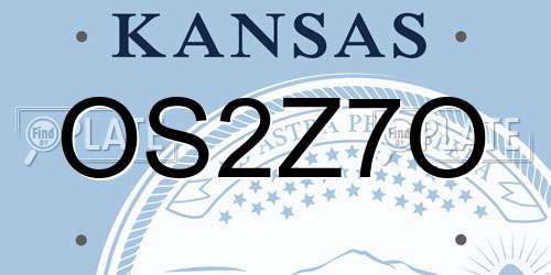 OS2Z7O Kansas License Plate