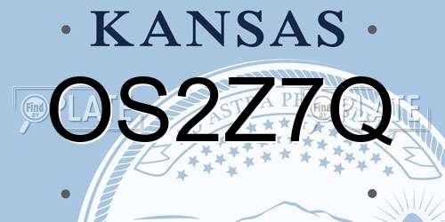 OS2Z7Q Kansas License Plate