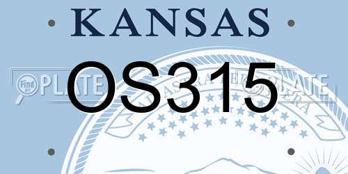 OS315 Kansas License Plate
