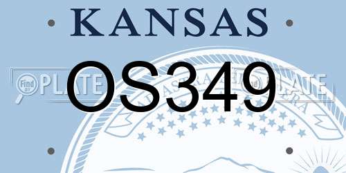 OS349 Kansas License Plate