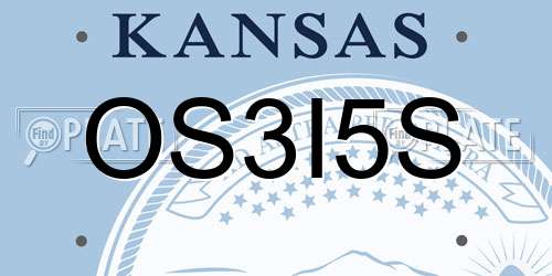 OS3I5S Kansas License Plate