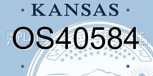OS40584 Kansas License Plate