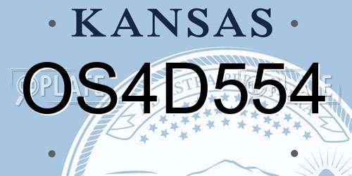 OS4D554 Kansas License Plate