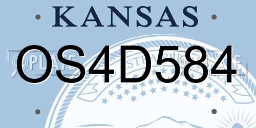 OS4D584 Kansas License Plate