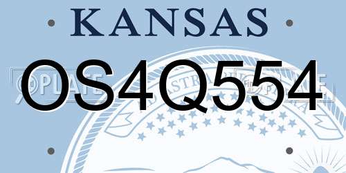 OS4Q554 Kansas License Plate