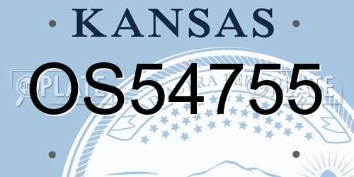 OS54755 Kansas License Plate