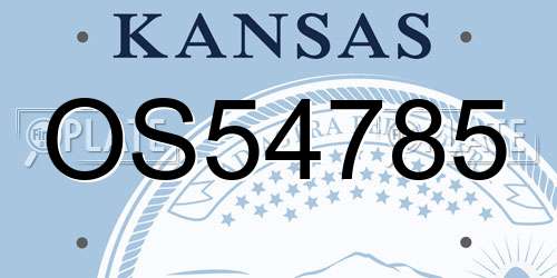 OS54785 Kansas License Plate