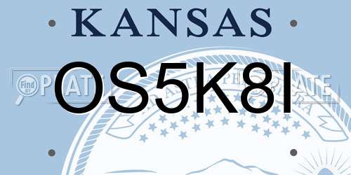 OS5K8I Kansas License Plate
