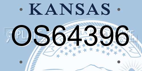 OS64396 Kansas License Plate