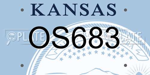 OS683 Kansas License Plate