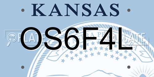 OS6F4L Kansas License Plate
