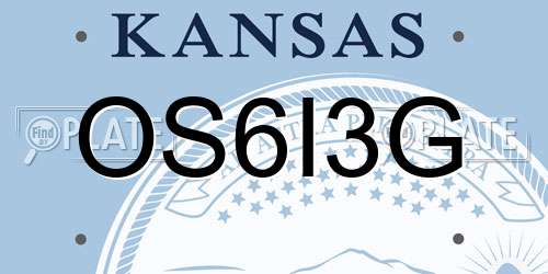 OS6I3G Kansas License Plate