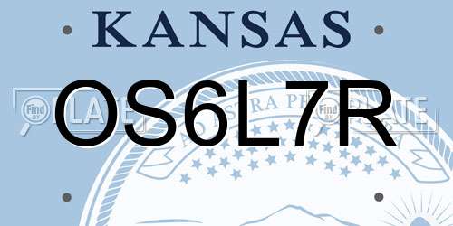 OS6L7R Kansas License Plate