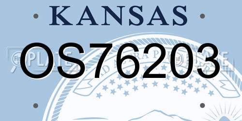 OS76203 Kansas License Plate