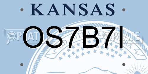 OS7B7I Kansas License Plate