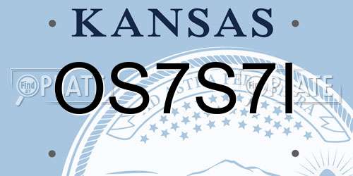 OS7S7I Kansas License Plate