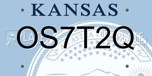 OS7T2Q Kansas License Plate