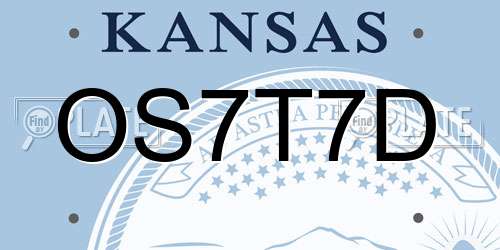 OS7T7D Kansas License Plate